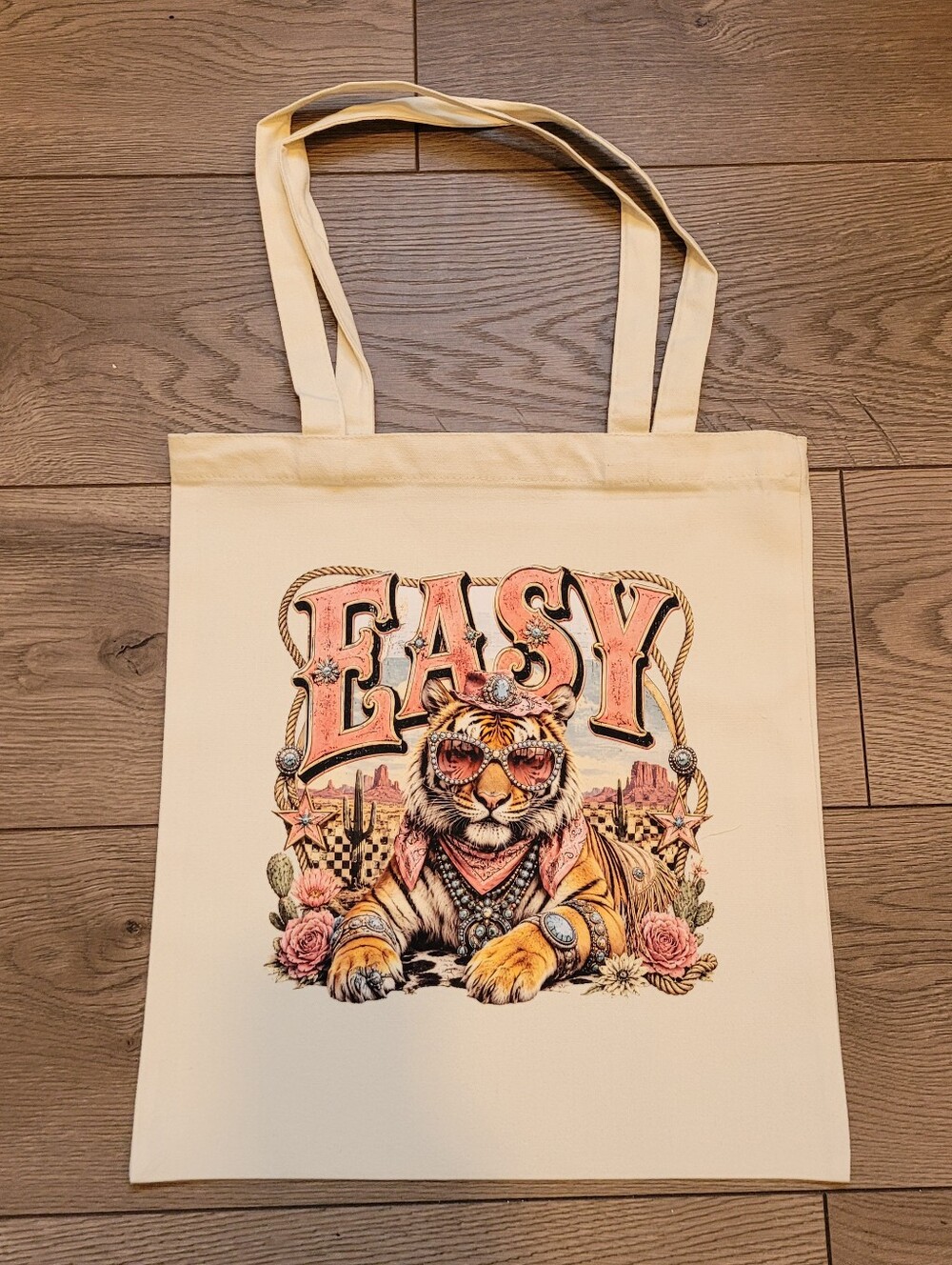 Custom Easy Tiger Canvas Tote Bag